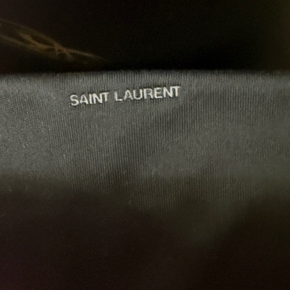 Saint Laurent Black Leather Soft Shell Eyeglass Case - Picture 5 of 7